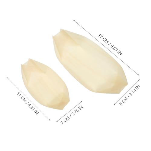 Set de 100 botes desechables de sushi de madera natural miniatura 2
