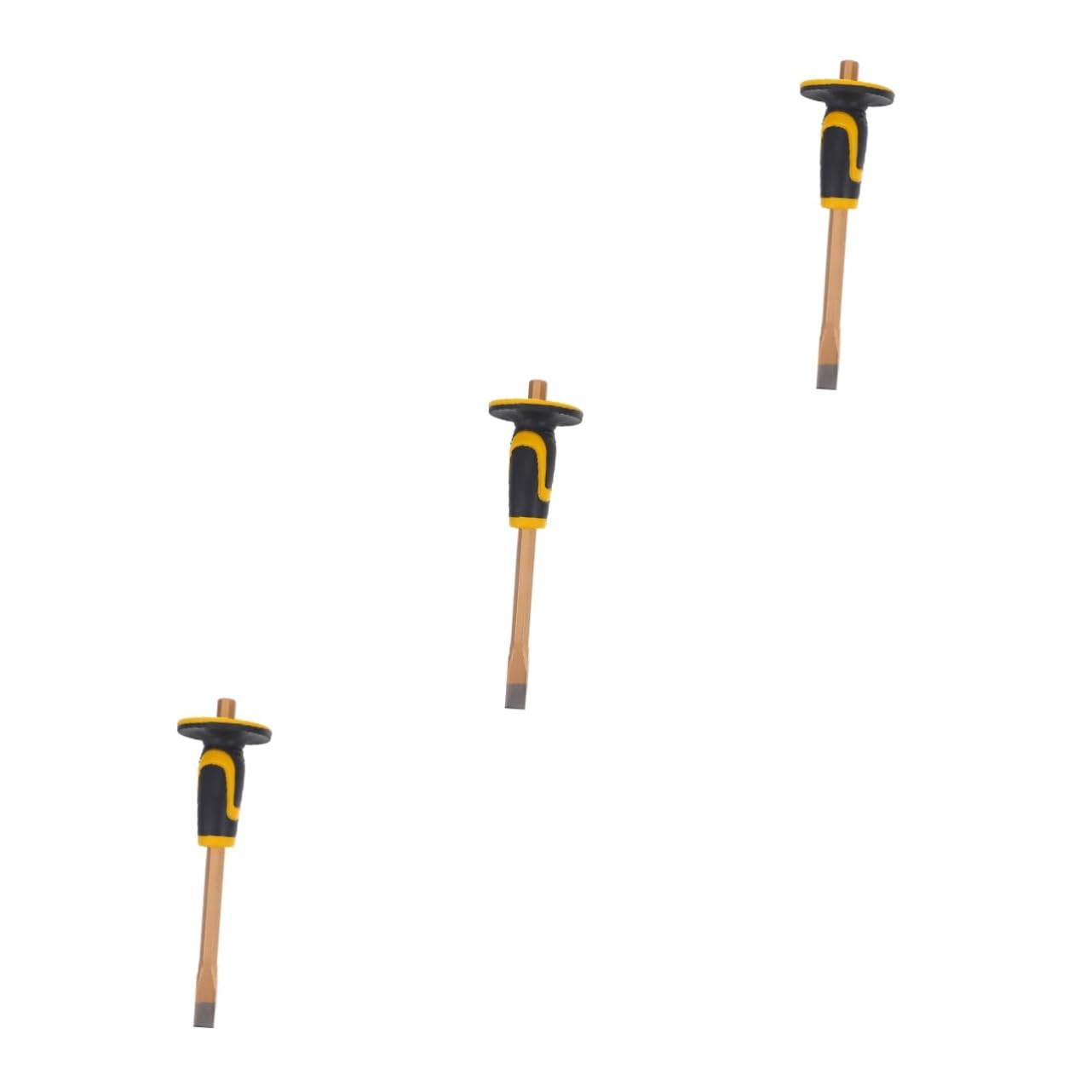 GLEAVI 3pezzi Scalpello Per Muratura Con Protezione Chisel Duro Per Lavori Di Pietra e Manico Ergonomico Strumento Versatile Per Falegnami e Muratori