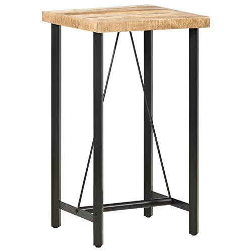 Gecheer - Mesa de bar, 60 x 60 x 107 cm, madera de mango en bruto, mesa alta para cocina, bar, comedor, café