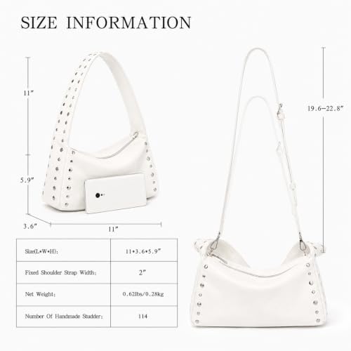 Image of Studded Purses For Women Y2k Shoulder Bag Small Vegan Leather Handbag