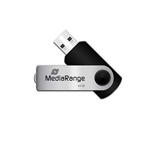 MediaRange MR912 Flexi USB Stick 64GB 15MB/s USB 2.0 Black-Silver