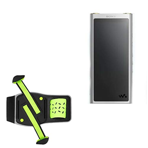 BoxWave Holster Compatible with Sony NW-ZX300 Walkman - FlexSport Armband, Adjustable Armband for Workout and Running - Stark Green