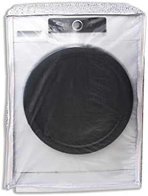 Classic® Front Load Washing Machine Cover Suitable for LG 5.5 Kg, 6 Kg, 6.5 Kg (50cmsX63cmsX81cms, White & Grey)