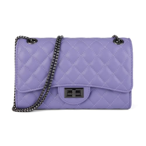 Image of Gladdon Quilted Crossbody Purse for Women Trendy Shoulder Bags | Stylish Shoulder Purse,Quilted Pattern,Structured bag,Chain Strap,Spacious Enough,Casual and Dressy Outfits,Any Occasion