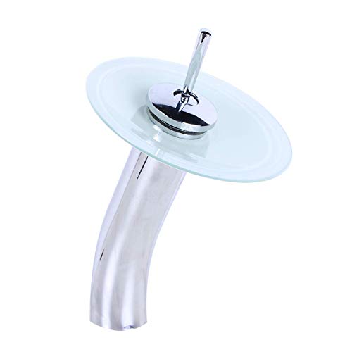 Cuba de Apoio 30cm Branca + Torneira Cascata + Válvula para Banheiro