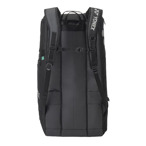 YONEX Gearlogic 6-Pack Tennis Racquet Bag | Durable Lightweight Multi-Compartment Adjustable Tennis Gear Bag with Backpacks Straps & Shoe Compartment, Black