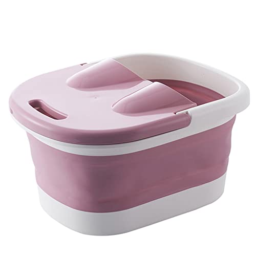 Bañera de pies plegable rosa con rodillos de masaje para spa en casa 6