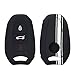 Produktbild kwmobile Autoschlüssel Hülle kompatibel mit Peugeot Citroen 3-Tasten Smartkey Autoschlüssel (nur Keyless Go) - Schlüsselhülle Rallystreifen Sidelines Weiß Schwarz