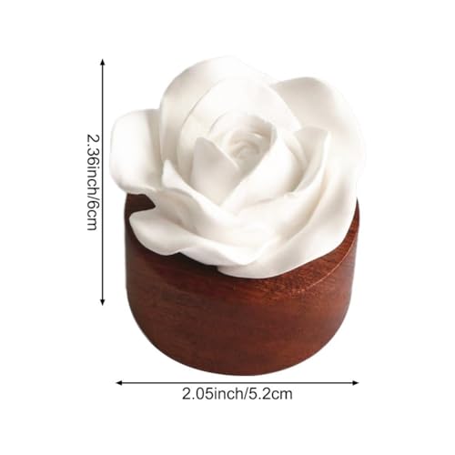 Difusor aromático pasivo de cerámica en forma de flor rosa miniatura 3