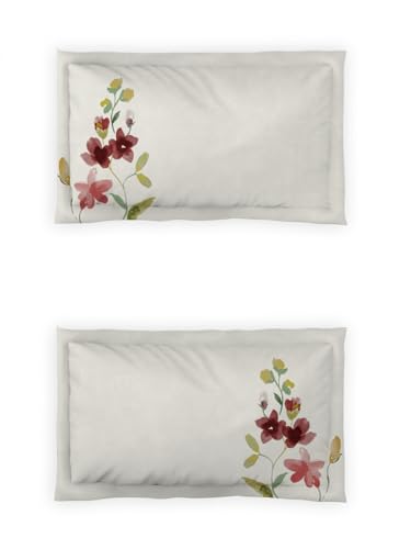 Image of DDECOR Live beautiful Cotton Queen Bed Sheet Set with 2 Pillow Covers (229 CM X 274 CM, Red) Digital Print Classical 145TC GSM
