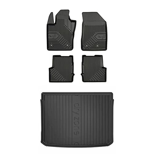 MOTOS Set de alfombrillas de goma y alfombrillas de maletero para Fiat 500X desde 2014 Mejora la comodidad de tus viajes con la alfombrilla antideslizante para coche NO.77  alfombrillas para todo tipo