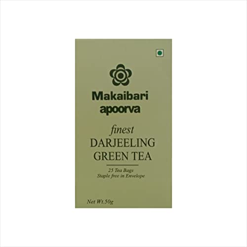 Image of Makaibari Apoorva Organic Darjeeling Green Tea Bags | Usda Certified Premium Green Tea | Anti-Oxidants, Immunity Booster | 100% Organic | 25 Tea Bags | 50 Gm (Pack Of 4)