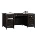 Sauder 409042 Edge Water Executive Desk, L: 65.12" x W: 29.53" x H: 29.37", Estate Black Finish