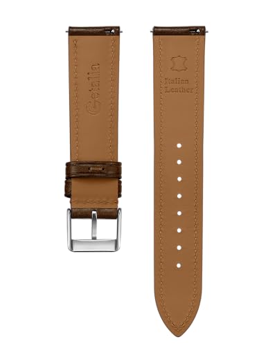 Image of Getalia Italian leather Watch Band Tuscany Natural Vegetable-Tanned Full Grain Genuine Leather,18mm 19mm 20mm 21mm 22mm Quick Release Replacement Watch Straps for Men and Women Thick and Soft