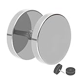 Treuheld Fake Plug - Titan Ohrstecker zum Schrauben - Schwarz - Damen & Herren - 12mm