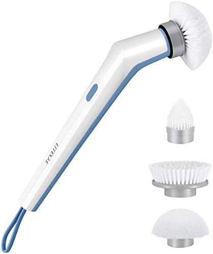 ELLESYE Electric Spin Scrubber Power Brush, Cordless Shower Scrubber with 3 Replaceable Cleaning Brush Heads, Rechargeable Power Bathroom Scrubber, High Rotation for Cleaning Floor, Sink, Tile and Tub