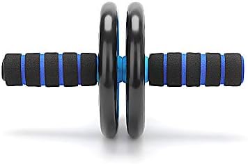 BALLSHOP Ab Wheel Roller with Thick Knee Mat Durable Core Abs Trainer Cruncher Non-Slip Wear-Resistant Abdominal Press Exercise Roller Wheel for Home Gym Fitness Workout Training Equipment