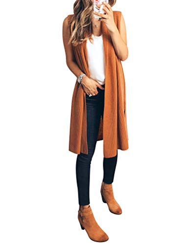 RMCMS Womens Long Sweater Vests Sleeveless Open Front Cardigan Tunic Vest Long Cardigan Tops Coat for Fall winter3
