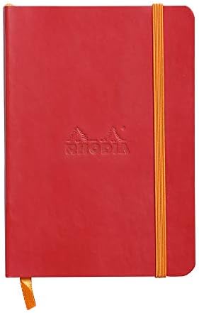 RHODIA 117510C - Purple Flexible Notebook - 19x25 cm - Lined - 160 pages - Clairefontaine Ivory Paper 90 g/m - Bookmark, Elastic Closure - Faux Leather Cover - Rhodiarama Collection