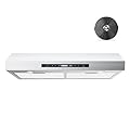 FIREGAS Range Hood 30 Inch Under Cabinet, 450 CFM Ducted/Ductless Kitchen Hood with 3 Speed Fan, Stove Hood Vent with Gesture and Touch Control, Delay Function and LED Lights, Charcoal Filter