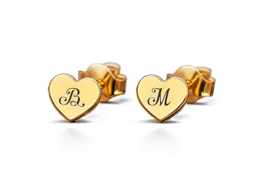 Boucles d'oreilles coeur gravé personnalisées en argent pour femme