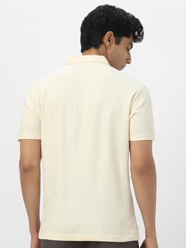 Image of Urbano Fashion Men's Textured Regular Fit Half Sleeve Cotton Polo T-Shirt