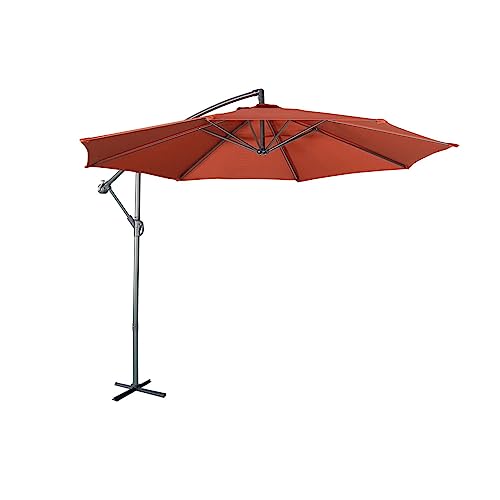 Alice's Garden - Parasol déporté rond Ø300cm - Hardelot - Terracotta - Manivelle anti-retour | Toile déperlante | Facile à utiliser