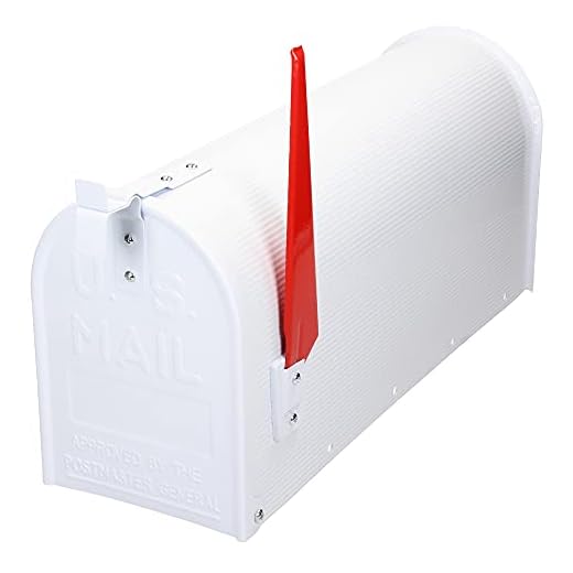 ML-Design U.S. Postlåda med svängbar röd flagga, vit, tillverkad av aluminium, 47,5 x 16,5 x 22,5 cm, retro, brevlåda i amerikansk design, brevlåda väggbrevlåda brevlåda brevlåda brevlåda brevlåda brevlåda brevlåda