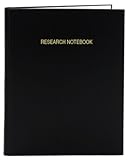 BookFactory Black Research Notebook - 96 Pages (.25' Grid Format), 8 7/8' x 11 1/4', Black Cover,...