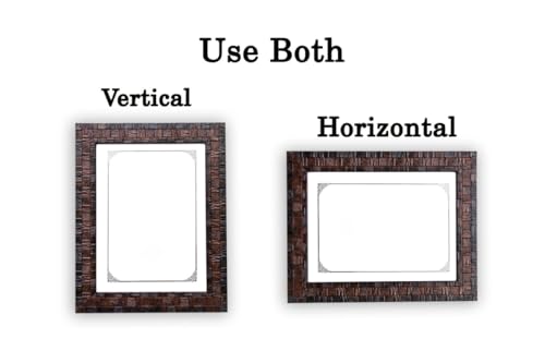 Image of Photo frame 5x7 Inch set of 2 Box Brown Color Flexible Glass & Synthetic Wood Hanging /Table Top High Density Photo Frame for Wall Decoration