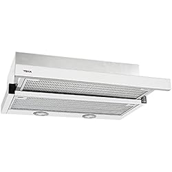 Campanas Extractoras Teka Antiguas Teka CNL 6400 - Campana Extractora 60 cm, Extractor Cocina Extensible, Anti Huella, 2 velocidades + intensiva, Programador de Tiempo, Iluminación LED, Color Blanco y Acero Inoxidable