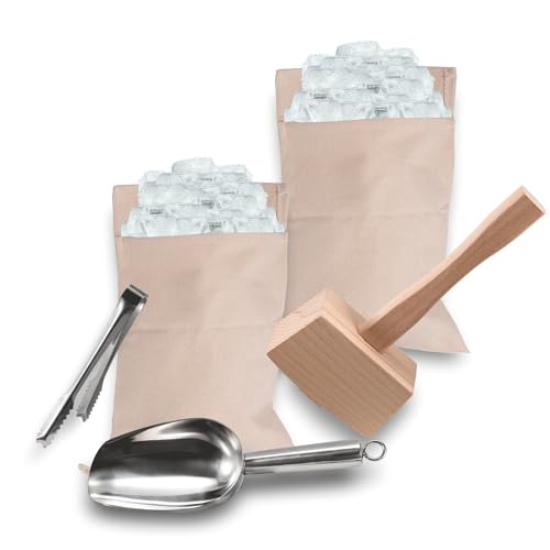 Set professionale Lewis da 33,2 cm con mazzuolo, tritaghiaccio manuale, tritaghiaccio domestico, set barista e accessori da cucina.