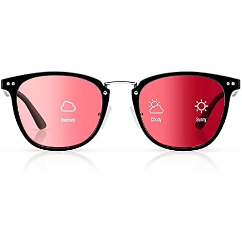 Bloomoak Photochromic Sunglasses Polarised Reactolite Sunglasses for Women | Fashion Pink | Metal Rivets | UV400 Protection for Driving Cover
