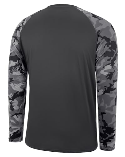 Image of FISHEAL Mens Long Sleeve Fishing Camo Shirts, UPF 50+ Sun Swim Rash Guard