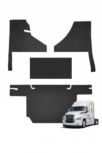 Mixsuper Floor Mats for Freightliner Cascadia 126 2018-2025 All Weather Heavy Duty Semi Truck Floor Liners Custom Fit Anti-Slip Rubber Mats 4PCS Black