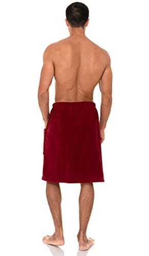 Mens Adjustable Cotton Terry Velour Shower Wrap