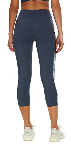 Foto von Flatik Sport Leggins für Damen Sporthose High Waist mit Tasche Fitnesshose Blickdicht Gym Capri Leggings L