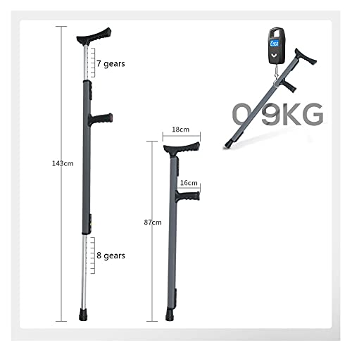 Béquilles médicales avec poignée confortable et canne de marche rétractable