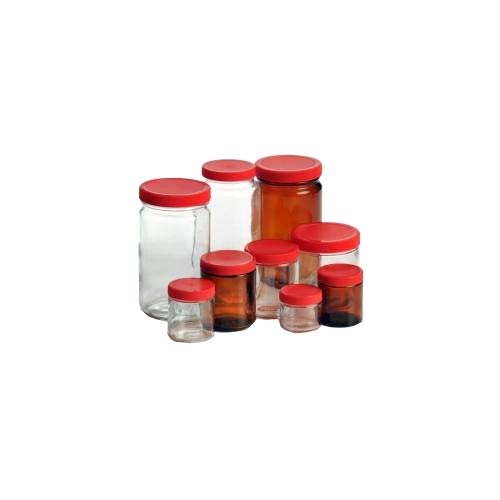 2124-0032 Straight Side Jar, Level 2, 89 mm Cap, Amber (Pack of 12)