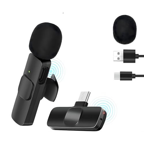 Image of Wireless Lavalier Microphone for Type-C Devices, Clip-on Mic with Noise Reduction, Plug & Play Wireless Audio System for Android Phones, Tablets & Laptops (Type-C Version (K8 Mic))