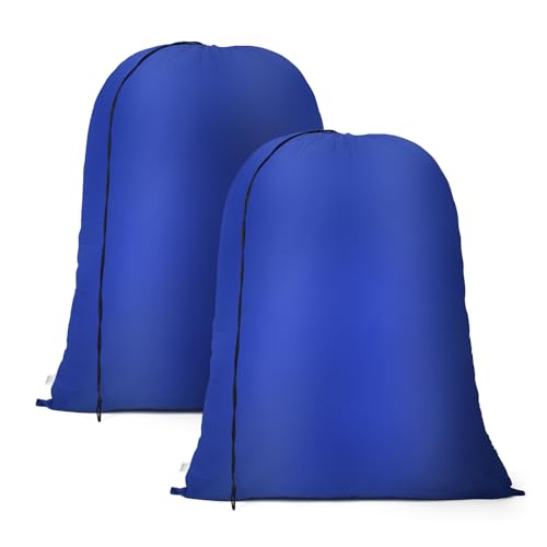 OTraki Lot de 2 Grand Sacs à Linge Pliable, 70x101cm Sac Linge Sale Voyage Avec Cordon de Serrage, Grande Capacité, Sac a Linge pour Chemises, Vestes, Bleu