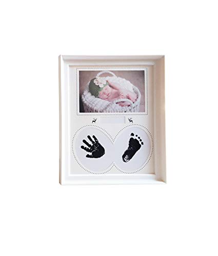 GUTEINTE Kit de Fotos con Huellas para niños recién Nacidos, Huellas de Manos o de los pies, Marco de Fotos de Pared y de Mesa, bebé