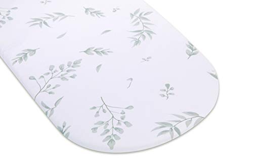 Adrienne Vittadini Bambini Jersey Cotton Bassinet Sheet 1 Pack Green Fern Print, Sage #TOP3
