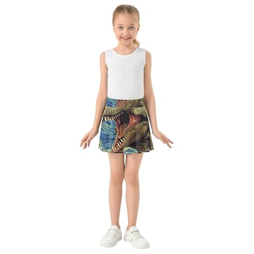 Tennis Skirts for Kids Roar Dinosaur Starry Night Blue Athletic Shorts Girls Skorts Cute Comfy Flowy Skirt 4t3