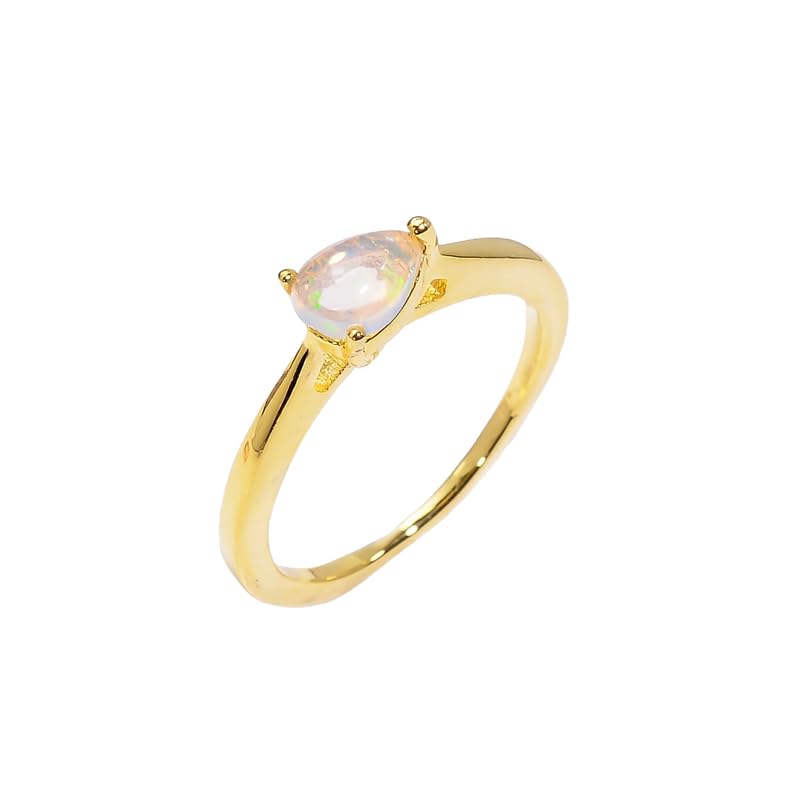 Pierre de naissance d'octobre bague opale éthiopienne, le cadeau idéal pour femme en argent 925