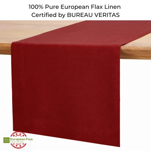 D'Moksha Homes Linen Red Table Runner 122 CM, 100% Pure Linen Table Runner 36 x 122 cm for Coffee Tables Dresser, Dining - Image 2