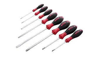 Wiha 30298 8-Piece Slotted and Phillips Screwdriver Set with Soft Finish Handles