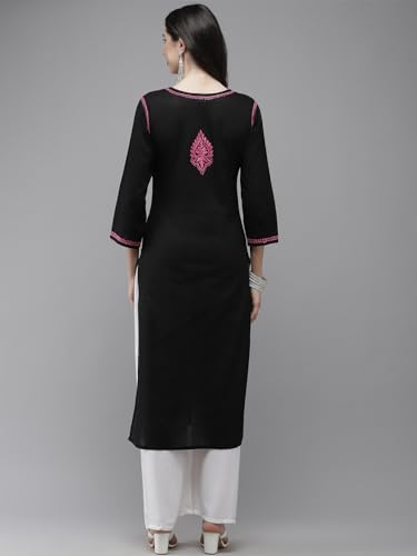 Image of Ada Hand Embroidered Lucknowi Chikankari Cotton Kurta Kurti for Women A411191