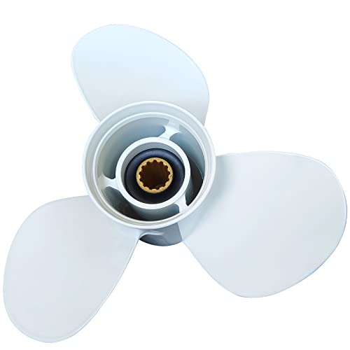 Image of 11 1 /8x13-G Boat Moto Aluminum Propeller - for Yamaha Outboard Engines 30HP 40HP 50HP 60HP Replace 69W-45945-00-00 663-45945-02-EL,13 Spline Tooth - Aluminum Outboard