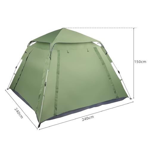 Carpa plegable impermeable para 4 personas para camping miniatura 3